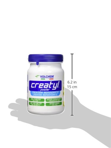 Volchem Creatyl Powder, Integratore Alimentare con Creatina Monoidrato di Grado Farmaceutico, 100% Purezza e Massima Solubilità, Senza Grassi e Conservanti, Barattolo con Polvere Solubile, 300 g