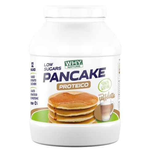 WHY NATURE LOW SUGAR PANCAKE PROTEICO - Pancake Proteici - Preparato Per Pancake Con Farina Di Fiocchi Di Avena - 800 gr