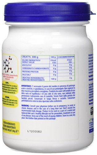 Volchem Creatyl Powder, Integratore Alimentare con Creatina Monoidrato di Grado Farmaceutico, 100% Purezza e Massima Solubilità, Senza Grassi e Conservanti, Barattolo con Polvere Solubile, 300 g