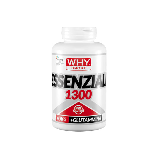 WHY SPORT ESSENZIALI 1300 - Aminoacidi Essenziali con Vitamina B6 e Glutammina - 200 Compresse