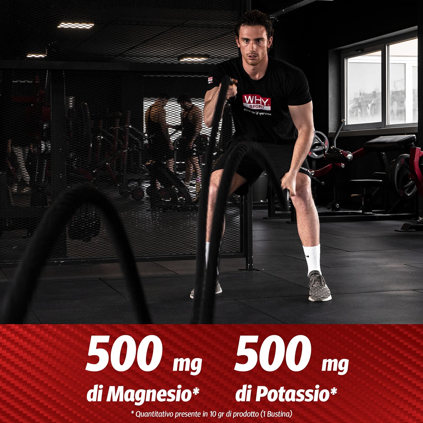 WHY SPORT Magnesio Potassio con Vitamina C - Integratore Alimentare Sali Minerali e Vitamina C Senza Glutine - Gusto Agrumi - 10 Bustine da 10 gr