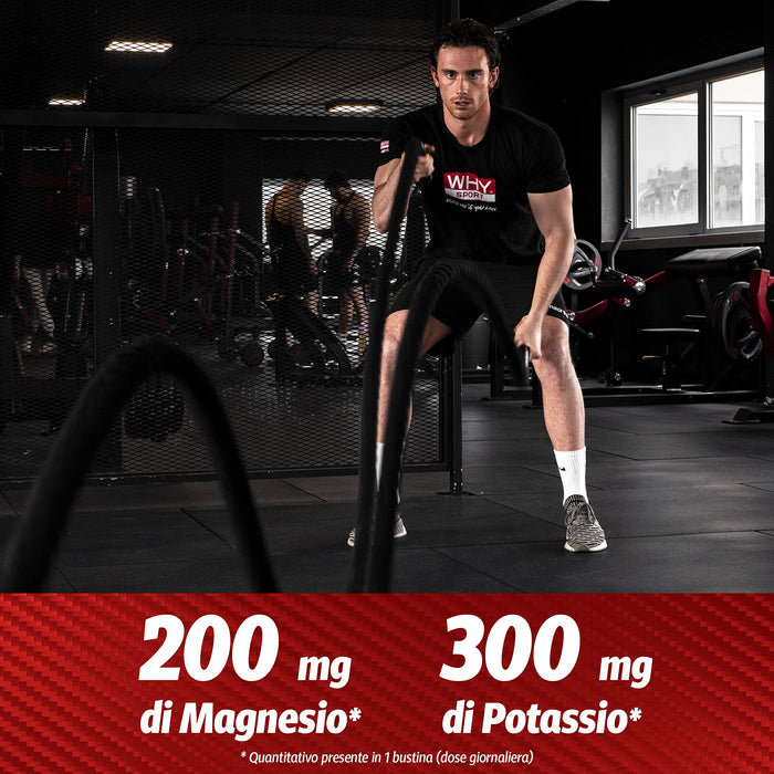 WHY SPORT Magnesio e Potassio Senza Zuccheri - Integratore Alimentare Sali Minerali Senza Glutine - Gusto Agrumi - 10 Bustine (da 3,5 g)