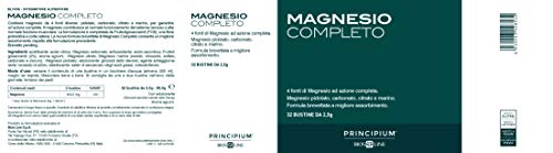 BIOSLINE Principium, Magnesio completo Brevettato con miglior assorbimento, Gusto agrumi, 4 fonti di magnesio ad azione completa, Integratore anti stress