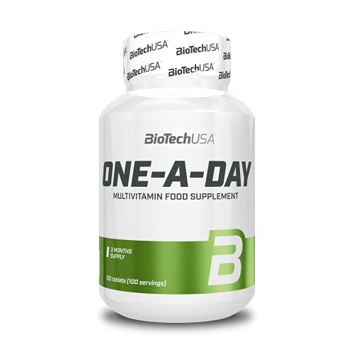 BioTechUSA One-A-Day Multivitaminico, Integratore alimentare in compresse contenente vitamine e minerali, 100 compresse