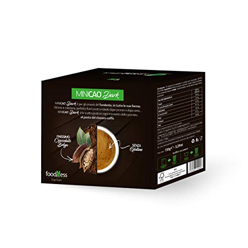 FoodNess - Capsula Minicao Dark compatibile Dolce Gusto bevanda al cioccolato fondente belga senza glutine