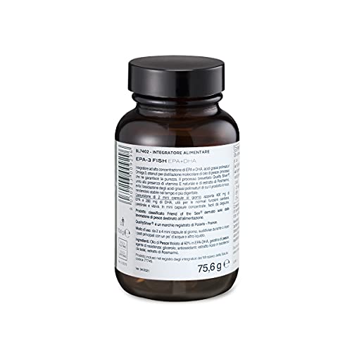 BIOS LINE Principium EPA-3 Fish, Integratore alimentare ricco di Omega 3, Integratore compresse che contribuisce alla normale funzione cardiaca, 90 mini-capsule