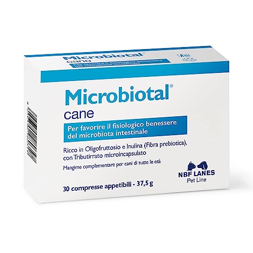 NBF Lanes | Microbiotal Cane, 30 Compresse Appetibili, per Favorire il Fisiologico Benessere del Microbiota Intestinale