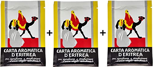 Casanova Carta d'Eritrea 180 Listelli biologici (3 Confezioni da 60) eliminano i cattivi odori, purificano gli ambienti, cartine da bruciare profumate