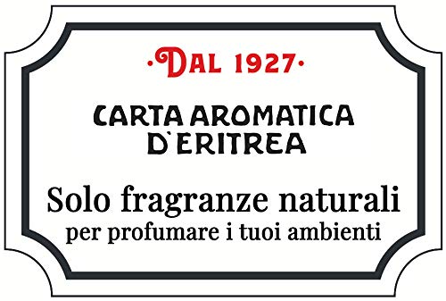 CASANOVA - carta d'Eritrea 72 listelli in scatola di metallo confezione regalo, cartine biologiche da bruciare profumano e purificano gli ambienti