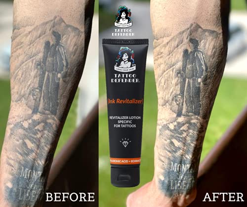 Tattoo Defender Ink Revitalizer, 100ml - Crema Specifica Per Il Mantenimento Dei Tatuaggi, Ravvia I Colori Ed Il Nero, Rende Il Tattoo Brillante E Ben Definito, Made In Italy