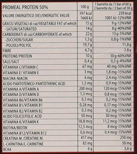 Volchem Promeal Protein 50% / Barretta Proteica / 20 x 60 g/Gusto Yogurt