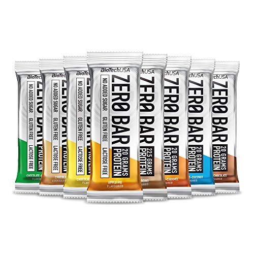 BioTechUSA Zero Bar Barretta ad alto contenuto proteico senza zuccheri aggiunti o aspartame, senza lattosio né glutine e con dolcificanti, 20*50 g