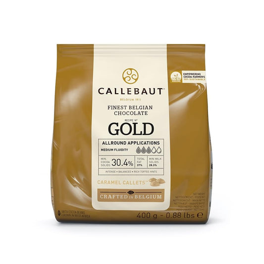 Callebaut Gold (30,4%) - Cioccolato bianco al caramello - confezione da 400gr