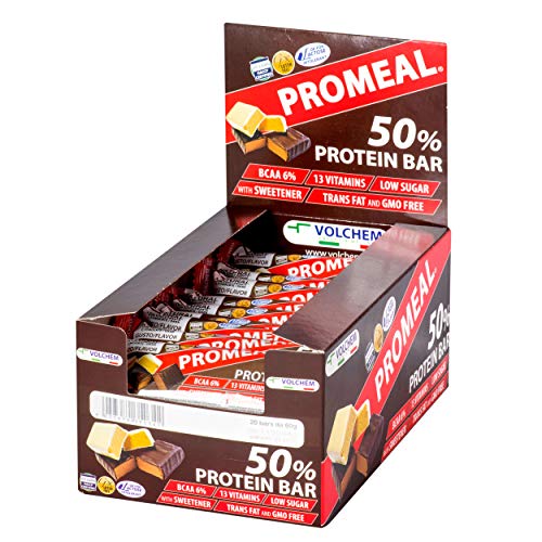 Volchem | Promeal Protein 50% | 20 barrette da 60 g | Gusto Dark Chocolate