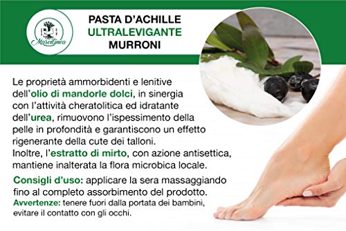 Pasta d'achille ultralevigante murroni crema cura piedi per talloni secchi e screpolati, con urea, olio di mandorle dolci e mirto. 100 gr