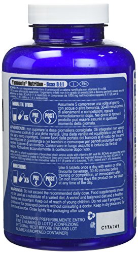 Yamamoto Nutrition Bcaa 8:1:1 integratore alimentare di aminoacidi a catena ramificata con vitamine B1 e B6