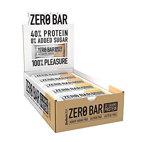 BioTechUSA Zero Bar Barretta ad alto contenuto proteico senza zuccheri aggiunti o aspartame, senza lattosio né glutine e con dolcificanti, 20*50 g