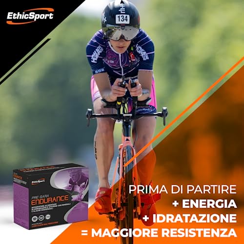 Pre gara Endurance - Confezione da 20 x 19 gr - Integratore alimentare di amminoacidi e vitamine con minerali e glucidi sequenziali. Adatto nel pre allenamento in attività di resistenza