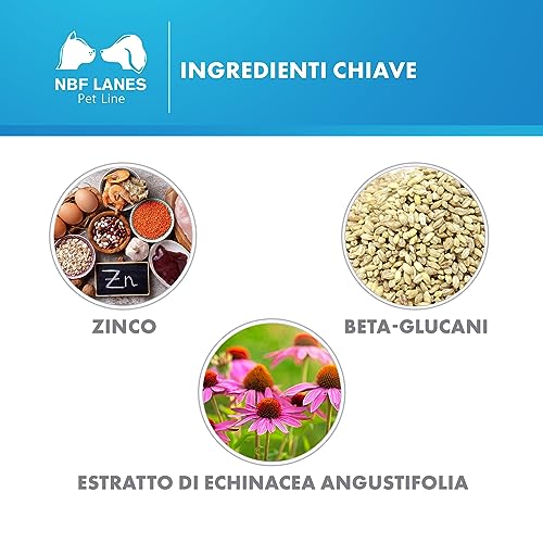 NBF Lanes | Zincogen Pet Immuno Cane, 60 Compresse Appetibili, per il Normale Funzionamento del Sistema Immunitario del Cane