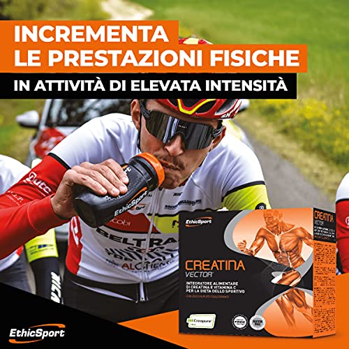 EthicSport - Creatina Vector - Confezione da 20 buste x 8 g - Integratore alimentare di Creatina e Vitamina C per la dieta dello sportivo