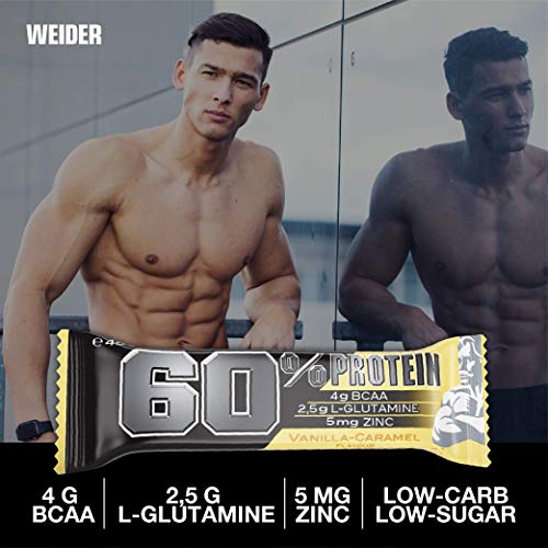 Weider 60% Proteine Bar, Vaniglia-Caramello