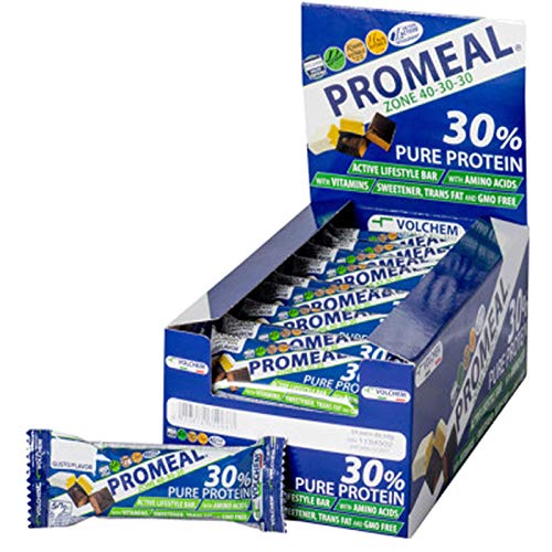 Volchem Promeal Zone 40-30-30 Confezione da 24 Barrette Gusto Cereali Cacao