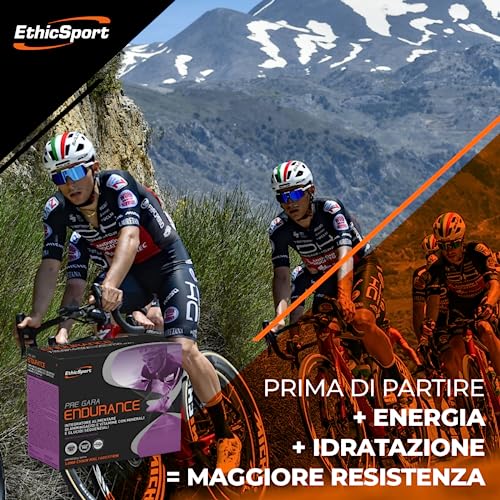 Pre gara Endurance - Confezione da 20 x 19 gr - Integratore alimentare di amminoacidi e vitamine con minerali e glucidi sequenziali. Adatto nel pre allenamento in attività di resistenza